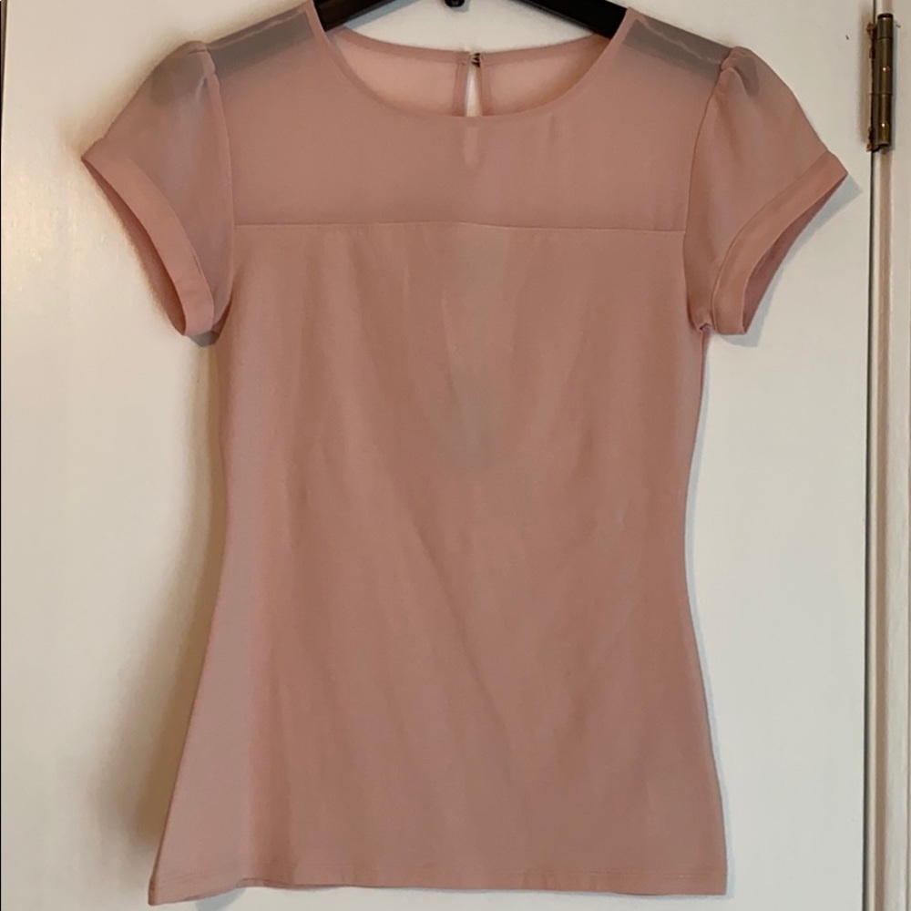 NWT Express Blush Top with Sheer Neckline